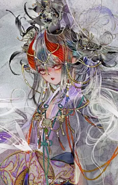 3月05日的每日一涂，原创古风涂，手绘线稿+... 来自仔猫一丁 - 微博
