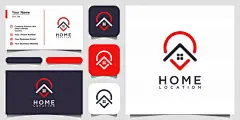 位置，房屋，logo标志名片矢量图设计素材