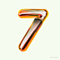 number typography   lettering chrome