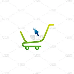 网店符号设计概念向量，购物车符号设计符号，销售符号模板