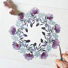 水彩---花环 - 高清图片，堆糖，美图壁纸兴趣社区