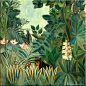 赤道丛林 Henri Rousseau 卢梭 装饰画无框有框客厅书房卧室玄关-淘宝网