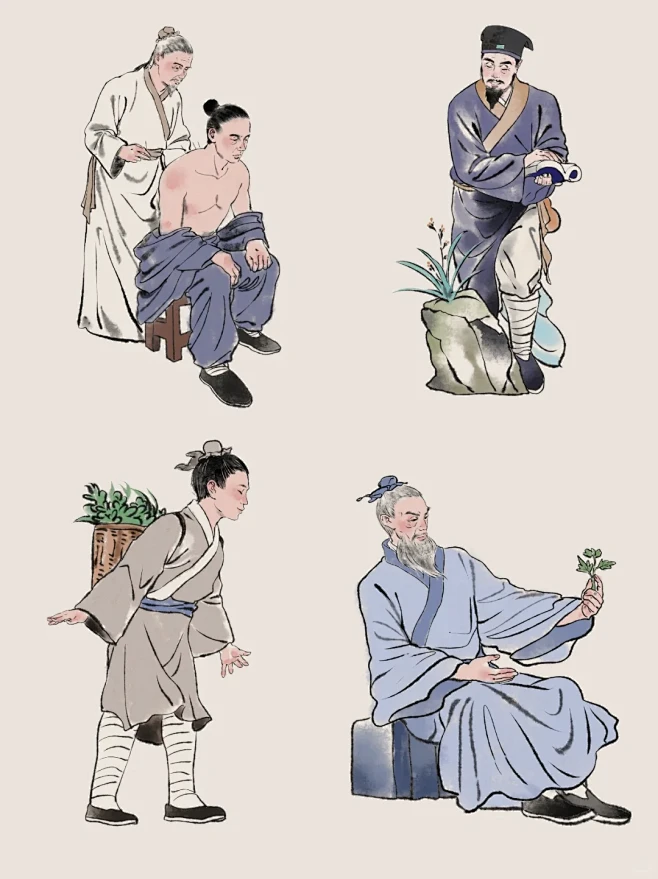 素材分享|中医元素通用插画系列图片_中医图片素材-花瓣网