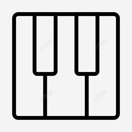 钢琴乐器键盘图标 UI图标 设计图片 免...