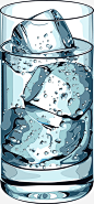 手绘加冰的水杯高清素材 冰块 冰水 手绘 玻璃杯 免抠png 设计图片 免费下载