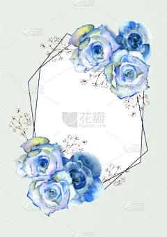 水彩画,蓝色,边框,华丽的,周年纪念,壁纸,植物群,婚礼,花,爱
