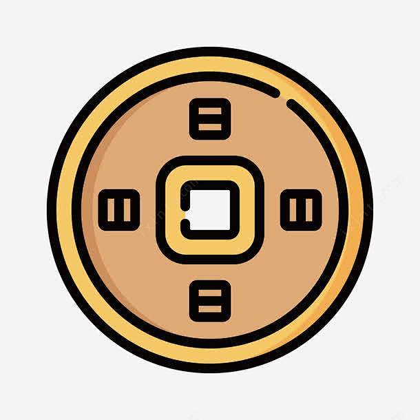 扁平化铜钱图标 页面网页 平面电商 创意素材