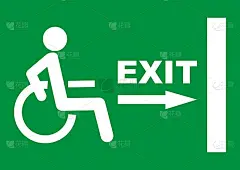 残疾人出口标志，eps。
