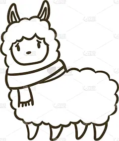 矢量,绘画插图,羊驼,热,贺卡,背景分离,十二生肖,哺乳纲,动物,户外