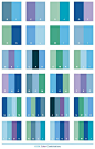 Cool color schemes, color combinations, color palettes for print (CMYK) and Web (RGB + HTML)