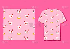 可爱的角色鸡动物无缝图案可以用来设计衣服，壁纸，背景。矢量图