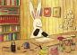 胆小的兔子—萌插画