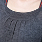 【less秋款3折】落肩褶量罗纹三色条羊毛女性长袖针织衫 1868668 原创 设计 新款 2013
