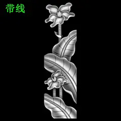 N079精雕图灰度浮雕图雕刻芭蕉系列图库