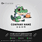 鳄鱼卡通厨师形象可爱LOGO