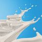 Yörük Ayran: yogurt splashes : 3D Illustration of fluid yogurt splash forming Turkey's tourist attractions