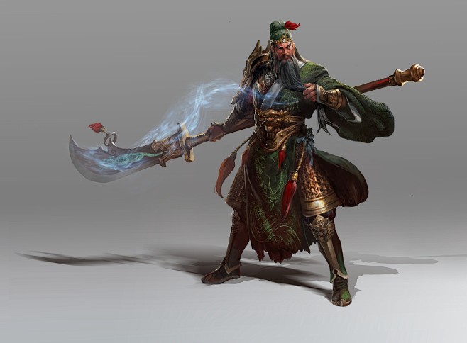 中国风战士原画 铠甲 重甲 关羽