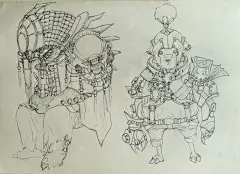 麦丽素  的插画 时隔一年回归王国，新版需要先适应…速写本涂鸦线稿先发