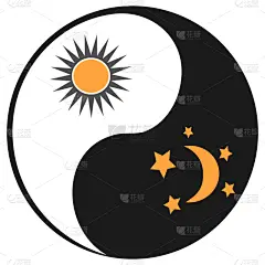 阴阳符,月亮,日光,白色,夜晚,白昼,自然,概念,爱
