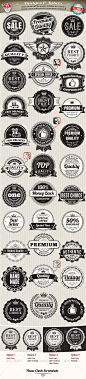 33 Vintage Labels and Badges 复古标签徽章模板模板素材源文件-淘宝网