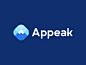 Appeak，logo deign productivity现代logo多边形poly管理app输入数据nature logo app一个团队管理组连接连接mountain peak objetive top