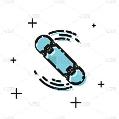 魔术,分离着色,白色,黑色,滑板,图标,运动,迅速,现代,滑冰