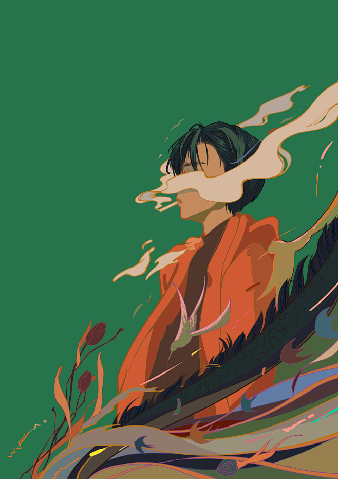 烛龙_99朵花椰菜__插画师作品_涂鸦王...