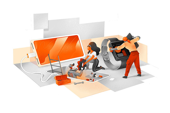 Digital Startup Illu...
