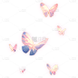 动物系列梦幻插画粉色渐变蝴蝶组合