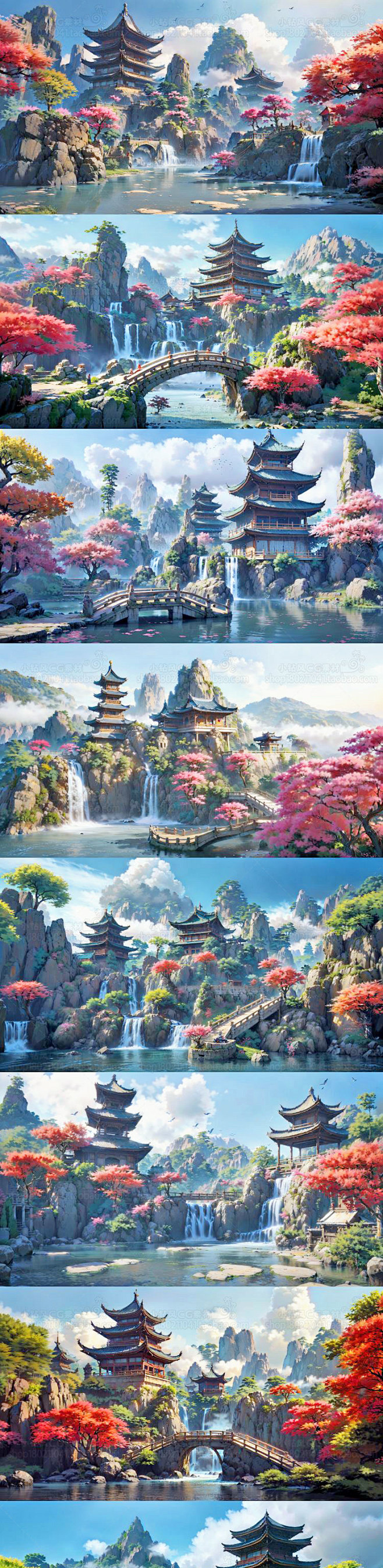 AI国风唯美写实武侠场景图片素材 影视游戏概念设定 背景插画设计