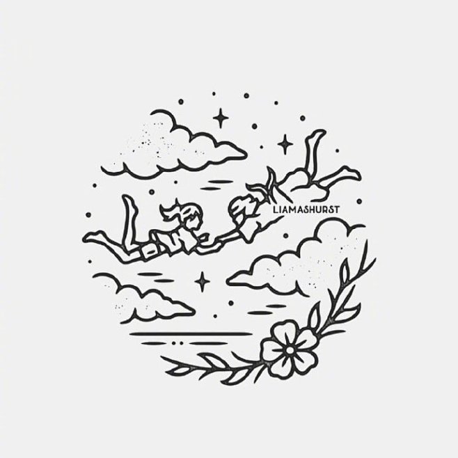 极简插画，线条的律动。
ins：liam...