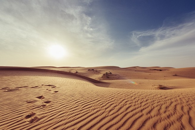干旱, 荒芜, 日出, 沙漠, 干, 热...