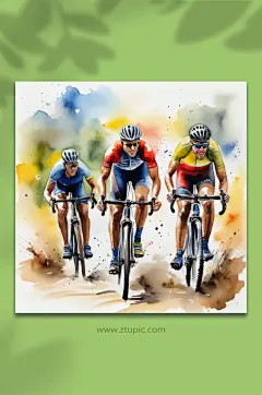 数字艺术时尚自行车插画