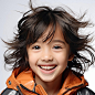 Chirpy 8YearOld Korean Girl with Beaming Laugh