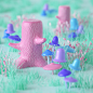 Colorful Nature Explorations : Stylized, vibrant 3d nature explorations.