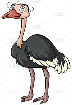 野生鸵鸟看起来晕头转向
