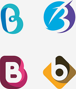 矢量手绘B字母标签