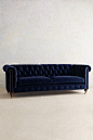 navy velvet chesterfield sofa #anthrofave