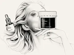 时装设计&amp;人物写实，黑白彩色随意穿插，Ricardo Fumanal线稿插画艺术鉴赏，用抽象元素描绘时尚