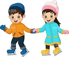 卡通冬季儿童   - 源文件下载【酷图网】卡通冬季儿童,冬季儿童,学生,儿童插画,手绘儿童,幼儿插画,快乐儿童,冬天,