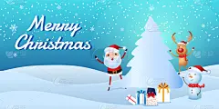 圣诞老公,雪人,友谊,公亩,传统,贺卡,新年前夕,雪,景象,驯鹿