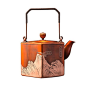【ZHUBINGREN朱炳仁 茶具】ZBR/朱炳仁铜 紫铜 千里江山壶 手工铜壶新品非遗茶壶茶道摆件【正品 价格 图片】 - 寺库网