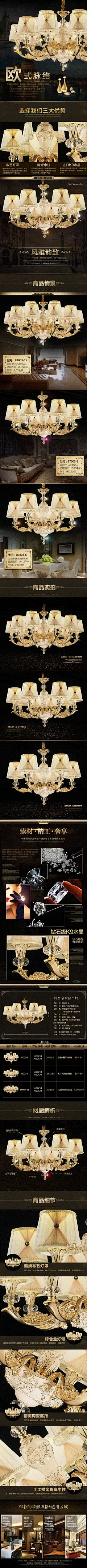 电商灯具台灯吊灯灯饰照明产品详情页长图海报模板(33).psd