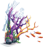 海底世界珊瑚卡通手绘梦幻海藻海报素材背景图片_模板下载(44.92MB)_实物大全