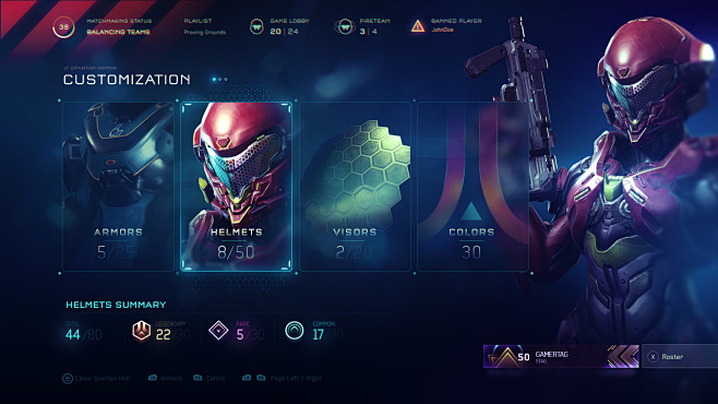 Halo 5 UI Concepts, ...