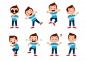 Cute boy with many gesture expressions