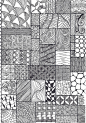 zentangle pattern sheet : A4 - collected from various sources