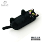 创意可爱 动物/黑猫 仰面 立体眼镜盒/文具盒/眼镜架 日本进口的图片