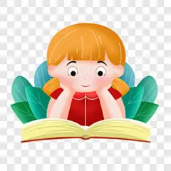 手绘卡通看书的女孩子PPT元素PNG图片➤来自 PNG搜索网 pngss.com 免费免扣png素材下载！