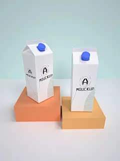 创意果汁牛奶纸盒样机